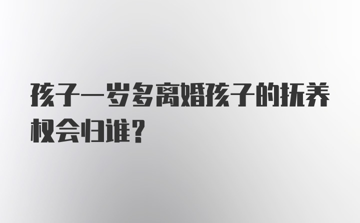 孩子一岁多离婚孩子的抚养权会归谁？