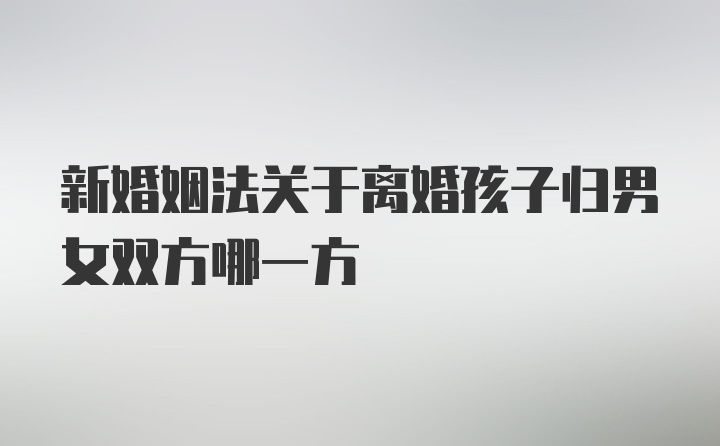 新婚姻法关于离婚孩子归男女双方哪一方