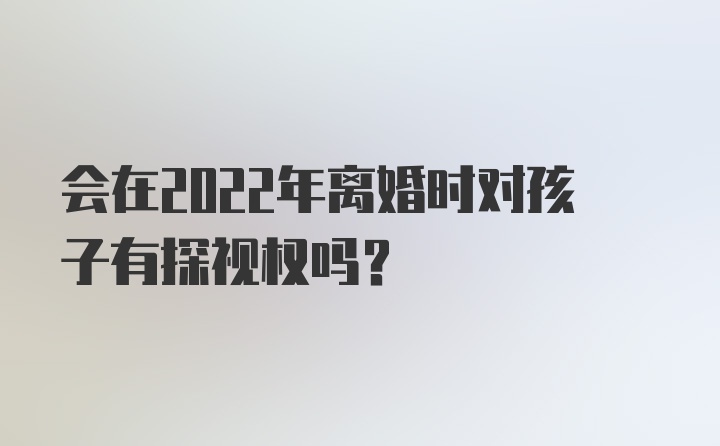 会在2022年离婚时对孩子有探视权吗？