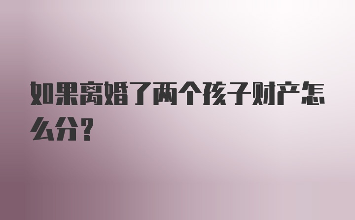 如果离婚了两个孩子财产怎么分？