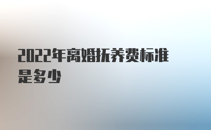 2022年离婚抚养费标准是多少