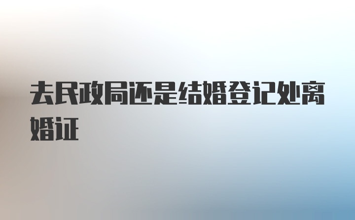 去民政局还是结婚登记处离婚证