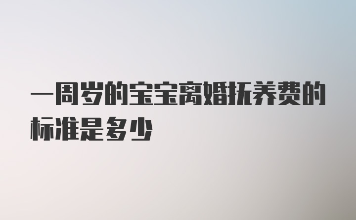 一周岁的宝宝离婚抚养费的标准是多少