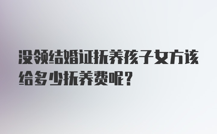 没领结婚证抚养孩子女方该给多少抚养费呢？