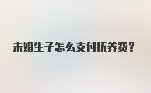 未婚生子怎么支付抚养费？