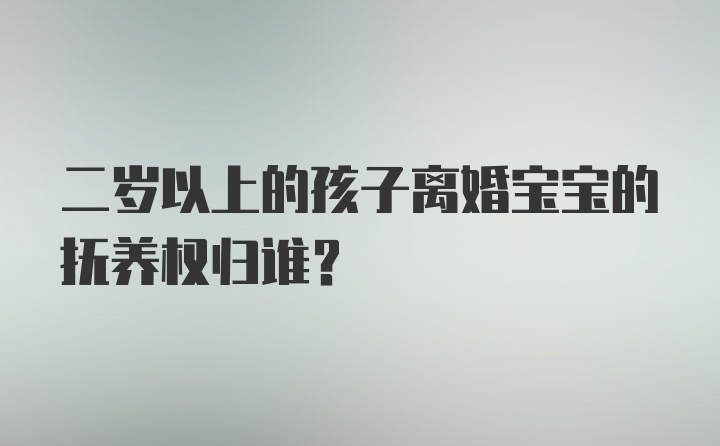 二岁以上的孩子离婚宝宝的抚养权归谁?