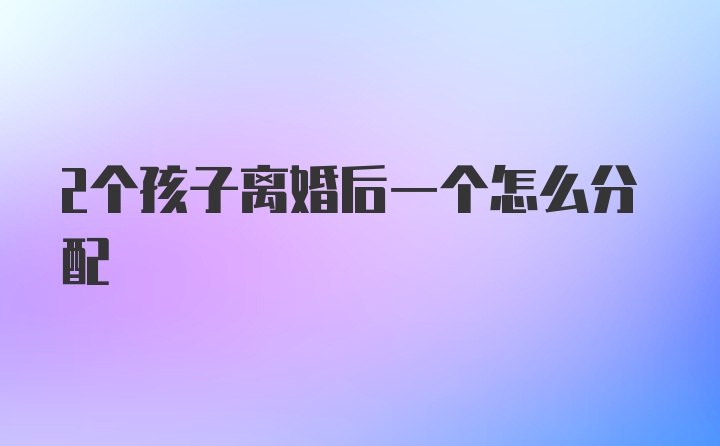 2个孩子离婚后一个怎么分配