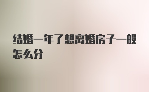 结婚一年了想离婚房子一般怎么分