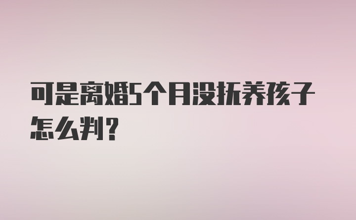 可是离婚5个月没抚养孩子怎么判？