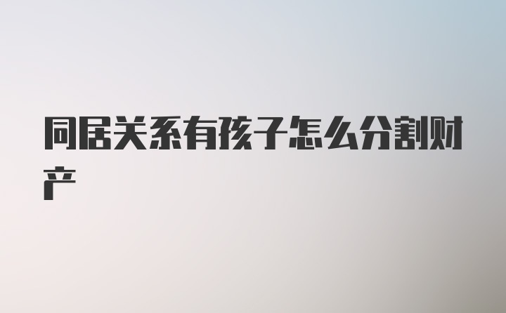 同居关系有孩子怎么分割财产