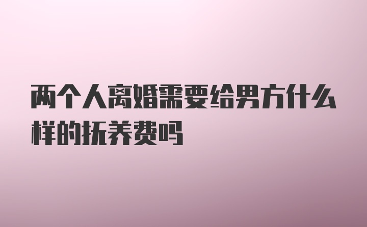 两个人离婚需要给男方什么样的抚养费吗