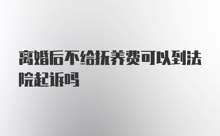 离婚后不给抚养费可以到法院起诉吗