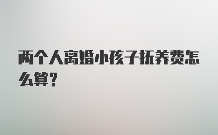 两个人离婚小孩子抚养费怎么算？