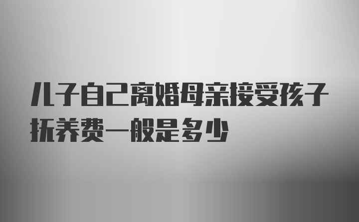 儿子自己离婚母亲接受孩子抚养费一般是多少