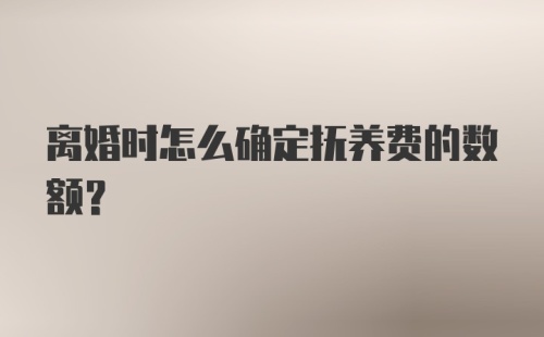 离婚时怎么确定抚养费的数额?