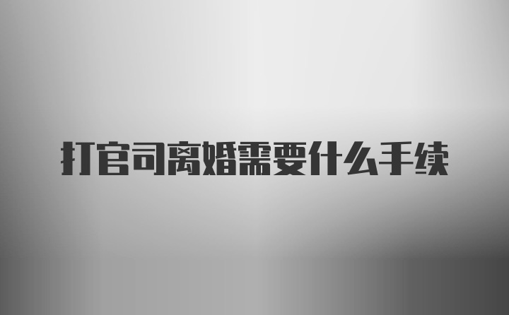 打官司离婚需要什么手续