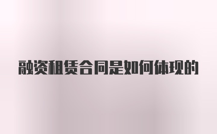 融资租赁合同是如何体现的