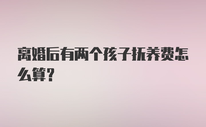 离婚后有两个孩子抚养费怎么算？