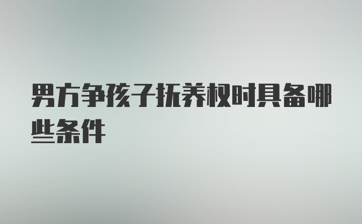 男方争孩子抚养权时具备哪些条件