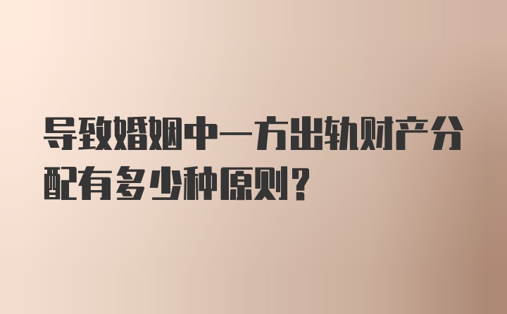 导致婚姻中一方出轨财产分配有多少种原则?