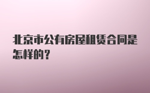 北京市公有房屋租赁合同是怎样的？