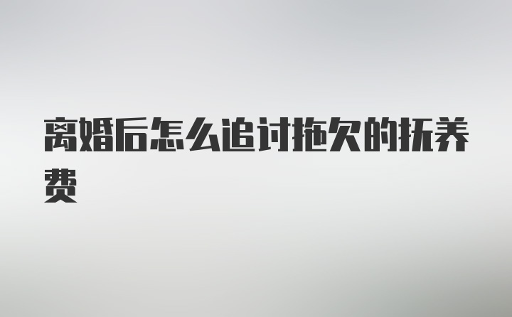 离婚后怎么追讨拖欠的抚养费