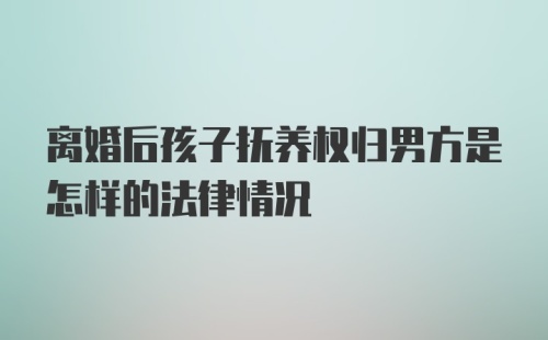 离婚后孩子抚养权归男方是怎样的法律情况