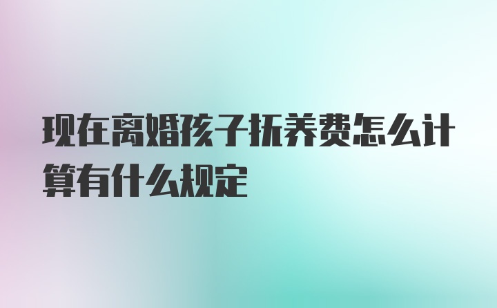 现在离婚孩子抚养费怎么计算有什么规定