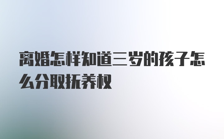 离婚怎样知道三岁的孩子怎么分取抚养权