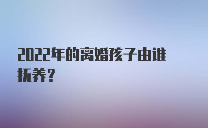 2022年的离婚孩子由谁抚养？