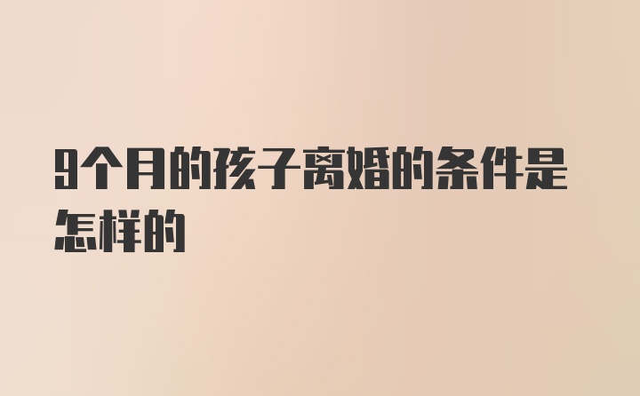 9个月的孩子离婚的条件是怎样的