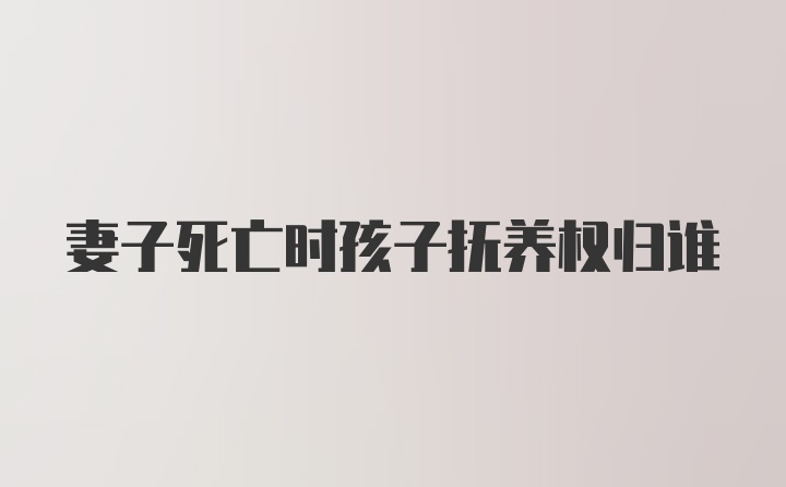 妻子死亡时孩子抚养权归谁