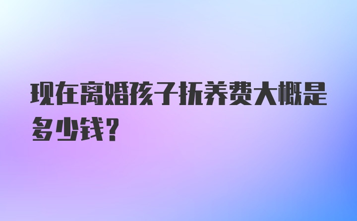 现在离婚孩子抚养费大概是多少钱？