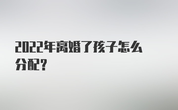 2022年离婚了孩子怎么分配？