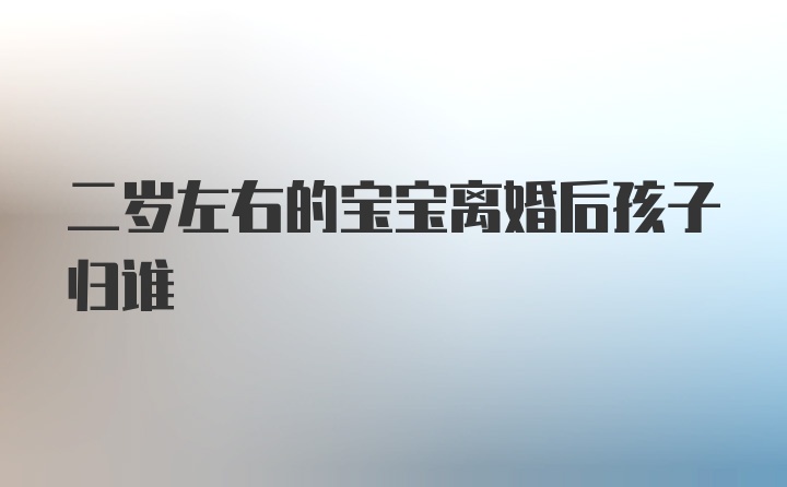 二岁左右的宝宝离婚后孩子归谁