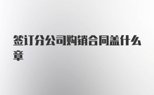 签订分公司购销合同盖什么章