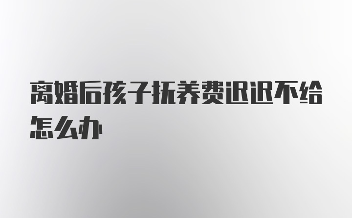 离婚后孩子抚养费迟迟不给怎么办