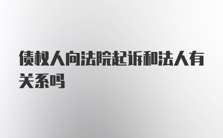 债权人向法院起诉和法人有关系吗