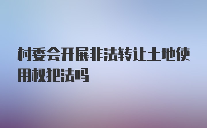 村委会开展非法转让土地使用权犯法吗