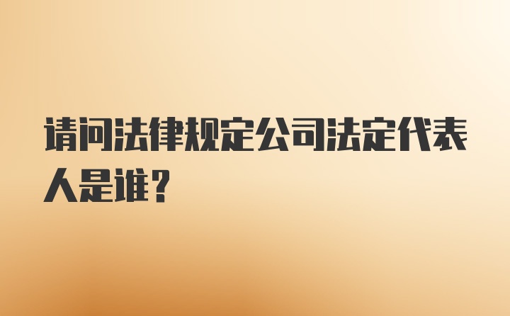 请问法律规定公司法定代表人是谁？