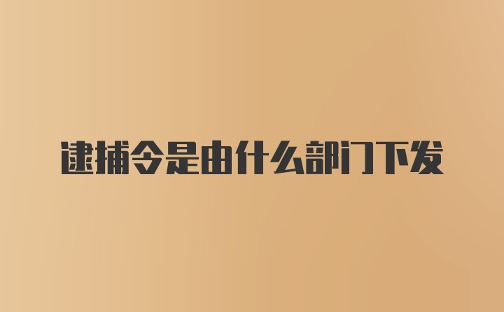 逮捕令是由什么部门下发