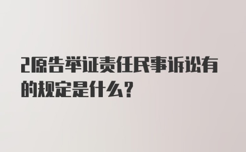 2原告举证责任民事诉讼有的规定是什么？