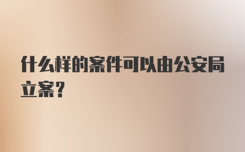 什么样的案件可以由公安局立案？