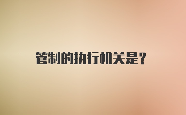 管制的执行机关是？