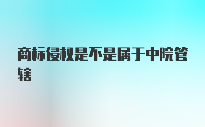 商标侵权是不是属于中院管辖