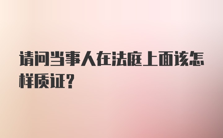 请问当事人在法庭上面该怎样质证？