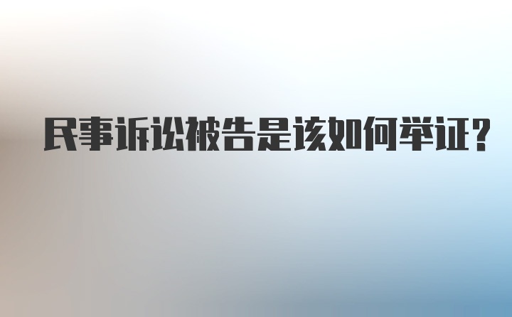 民事诉讼被告是该如何举证？