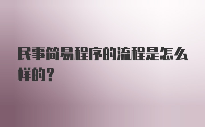 民事简易程序的流程是怎么样的？