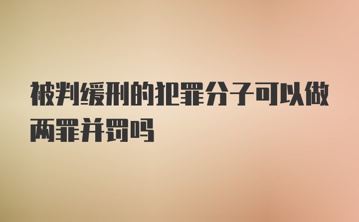 被判缓刑的犯罪分子可以做两罪并罚吗