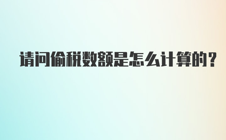 请问偷税数额是怎么计算的?